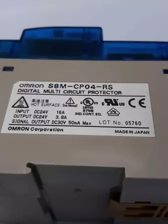 Omron S8M-CP04-RS Digital Multi Circuit Protector 24VDC 16A 