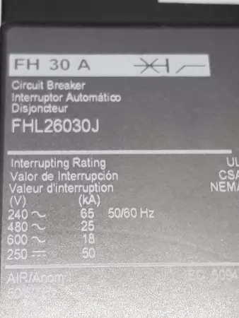 Square D FHL26030J Circuit Breaker 