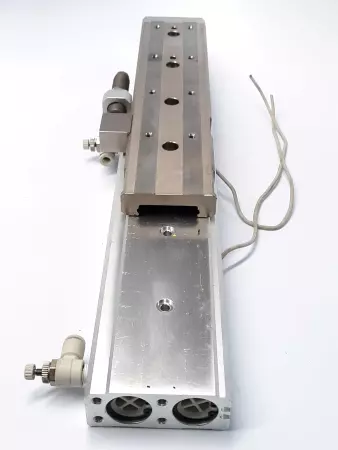 SMC MXQ20L-150BS Linear Motion Air Cylinder with Regulator and Position Sensor 