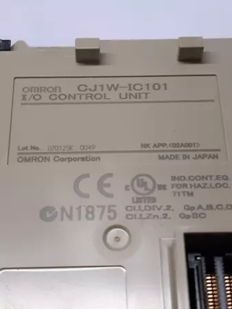 Omron CJ1W-1C101 I/O Control Unit  