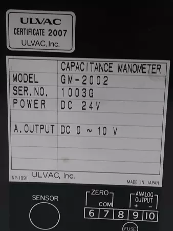 Ulvac GM-2002 Capacitance Manometer  