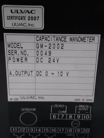Ulvac GW-2002 Capacitance Manometer 