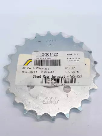 Sunstar 2-301422 Steel Rear Sprocket  520-22T Kaw-Suz 