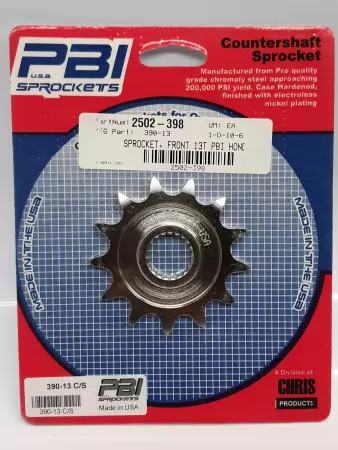 PBI 390-13 C/S Countershaft Steel Front Sprocket 13T Honda 