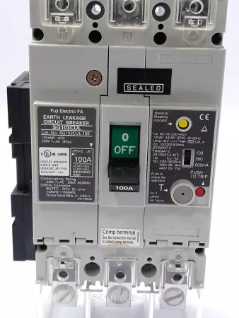 Fuji SG103CUL100 3-Pole Circuit Breaker, 240VAC 100Amp 