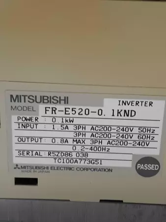 Mitsubishi Electric FR-E520-0 .1KND Inverter E500  