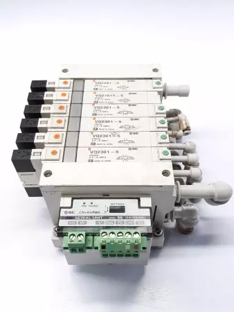 SMC EX120-SDN1  Serial Interface Unit  VQ2201-5 Solenoid Valves 24VDC Valve  