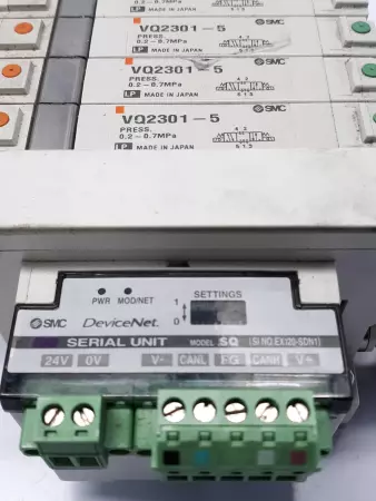 SMC EX120-SDN1  Serial Interface Unit  VQ2201-5 Solenoid Valves 24VDC Valve  