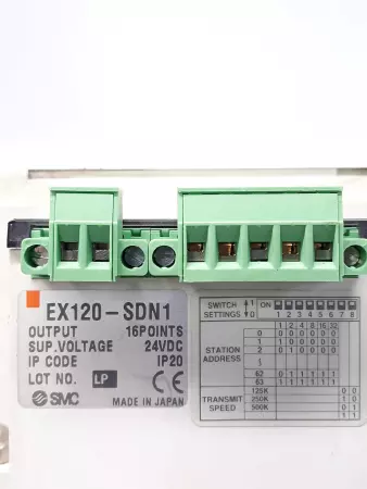 SMC EX120-SDN1 Serial Interface Unit SQ w/ (3) VQ2301-5 Solenoid Valves 24VDC  