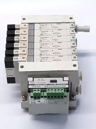 SMC VQ2301-5 6 Position Solenoid Valve & EX120-SDN1 Interface Unit 