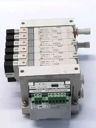 SMC VQ2101-5 / V02301-5 6 Position Solenoid Valve & EX120-SDN1 Interface Unit 