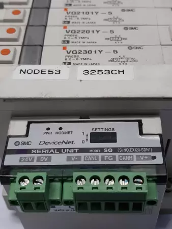 SMC VQ2301Y-5 8 Port Solenoid Module Systems w/ EX120-SDN1 Serial Interface  