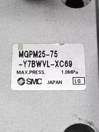 SMC MGPM25-75-Y7BWVL-XC69 Compact Slide Guide 