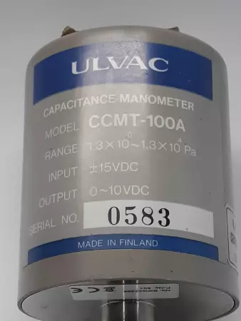 Ulvac CCMT-100A Capacitance Manometer, In +-15 VDC, Out 0-10VDC 