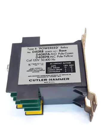 Cutler Hammer D40RB SERIES A2 Powereed Relay Type R Coil 120V 