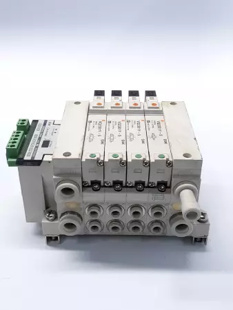 SMC EX120- SDN1 Interface Unit w/ 4 Position Solenoid Valves  