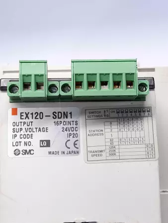 SMC EX120-SDN1 DeviceNet EX120-SDN1 16 Points 24 VDC Serial Interface with Solen