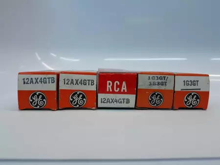 General Electric/RCA 12AX4GTB/1G3GT-1B3GT/1G3GT Electron Tube Lot of 5