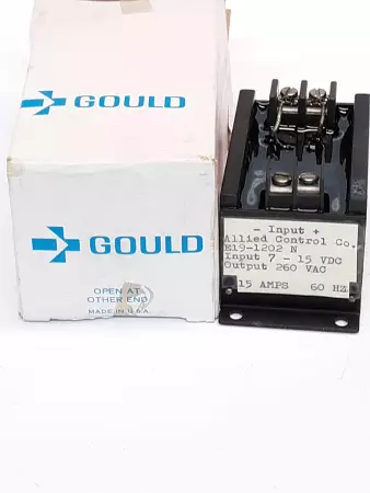 Gould E19-1202 N Terminal Block 15A Input 7-15VDC / Output 260VAC 