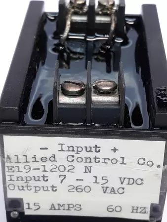 Gould E19-1202 N Terminal Block 15A Input 7-15VDC / Output 260VAC 