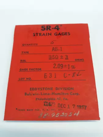 Baldwin-Lima-Hamilton Corp. SR-4 Strain Gages Type AB-1 Res. 350_+3 OHMS Lot of 5
