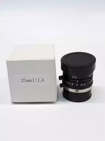 Black C16 8 4 21.4 TV Lens 25mm 1:1.4 