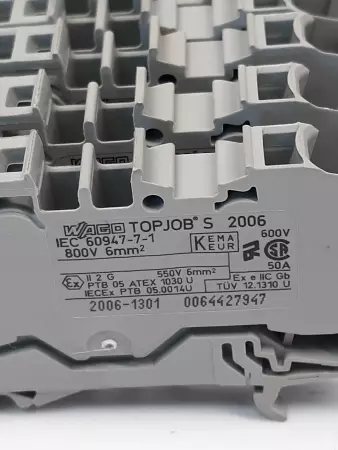 WAGO IEC60947-7-1 Terminal Block 800V 50A Lot of 10