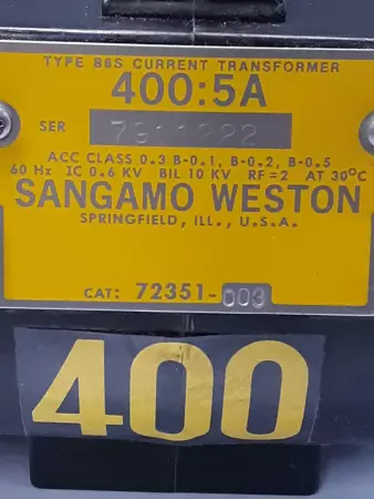 Sangamo Weston 72351-000 Current Transformer 400:5A 