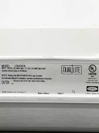 Hubbell LEWSRXNEM Exit Sign Dual Lite 120-277  VAC 