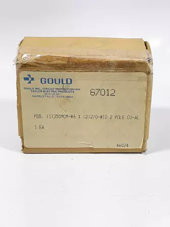 Gould Shawmut 67012 2 Pole CU-AL Power Distributiuon Block 600V 310A 