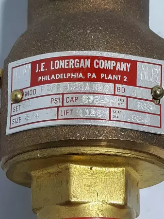 J.E. Lonergan Company FBFE-D28AM20 Safety Relief Valve 