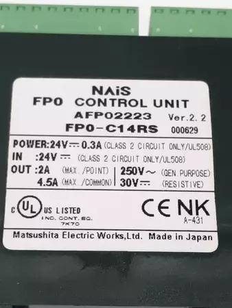 Matsushita FP0-C14RS NAIS Control Unit 