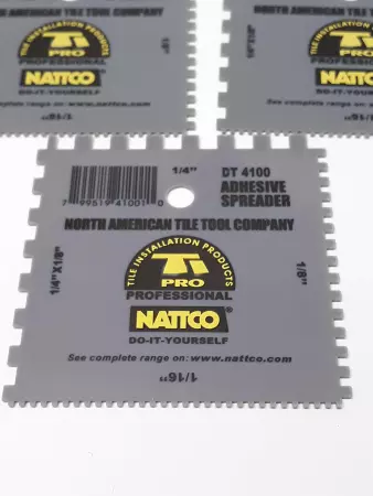 NATTCO DT 4100 Adhesive Spreader square 1/4''x1/8''-1/4''-1/8''-1/16'' Lot of 3