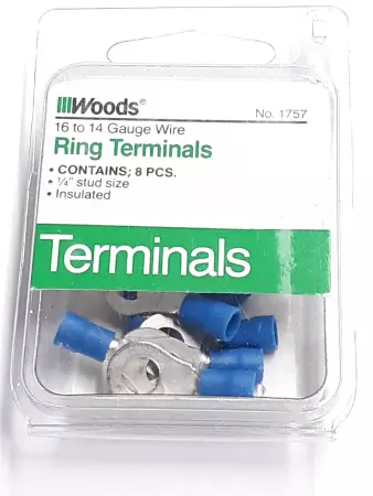 Woods 1757 16 To 14 Gauge Wire Ring Terminal Lot of 5