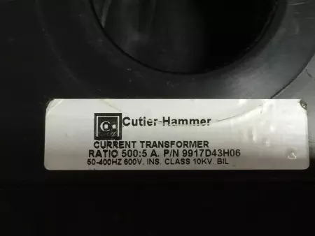 Cutler-Hammer 9917D43H06 Current Transformer 500:5 Ratio 