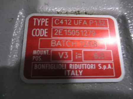 Bonfiglioli C412UFAP132 Helical In-Line Gearbox, 6:1 Ratio 