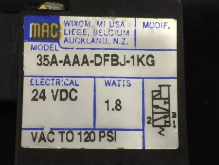  MAC 35A-AAA-DFBJ-1KG Pneumatic Solenoid Valve 3-Way 1/8