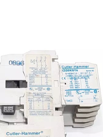 Cutler-Hammer 306GN3 SER.B1 Contactor 24V Coil / C320KGT6 Series A2 Aux 