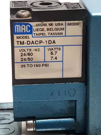 Mac 82A-AA-000-TM-DAAP-1DA Solenoid Valve 24VDC 