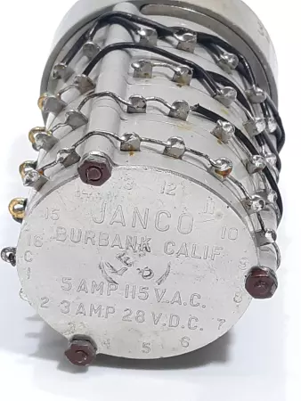 Janco 3-1900-4 B15 Rotary Switch 5A 115VAC 3A 28VDC 
