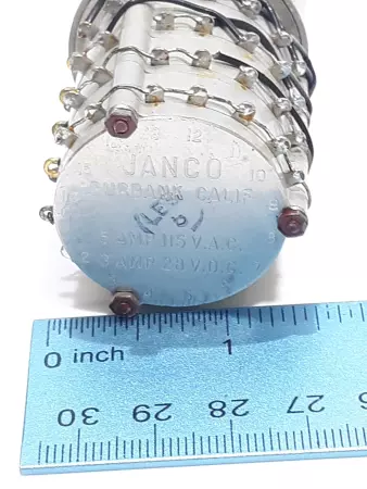 Janco 3-1900-4 B15 Rotary Switch 5A 115VAC 3A 28VDC 