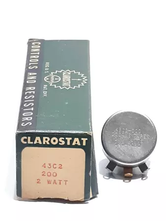 Clarostat 43C2-200 Controls and Resistors 200 OHM S Taper 2.0W 140-7030 