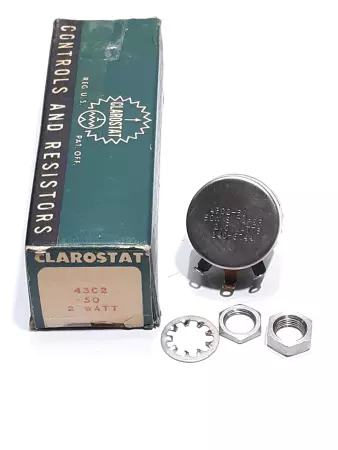 Clarostat 43C2 50 Controls and Resistors 50 OHM S Taper 2.0W 140-6744 
