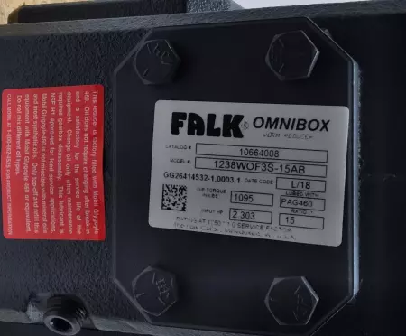 Falk 1238WOF3S-15AB Omnibox Worm Reducer 15:1 Ratio Input HP 2.303 