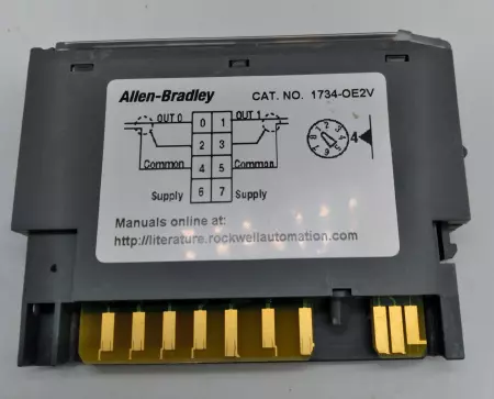 ALLEN BRADLEY 1734-OE2V SC POINT I/O 24VDC ANALOG VOLTAGE OUTPUT MODULE SER C 
