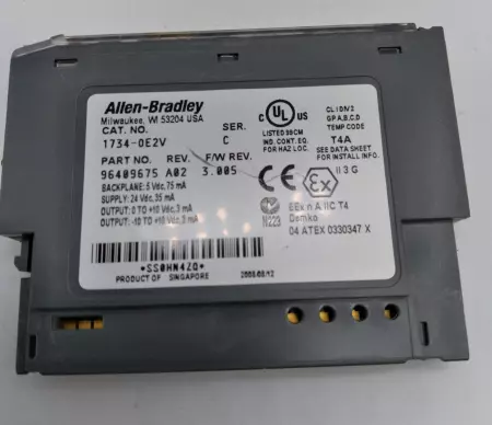ALLEN BRADLEY 1734-OE2V SC POINT I/O 24VDC ANALOG VOLTAGE OUTPUT MODULE SER C 