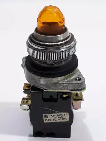 General Electric CR2940UX Illuminated Push Button Switch Orange NC/NO 110V 