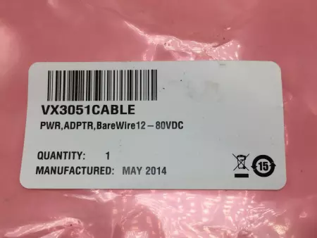 NEW LXE VX3051 VX3, POWER ADAPTER, BARE WIRE, 12-80VDC, 12FT 