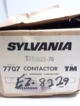 Sylvania T77U022 TM Size 2 Starter 120V Coil 50A 115-230V 600VAC 