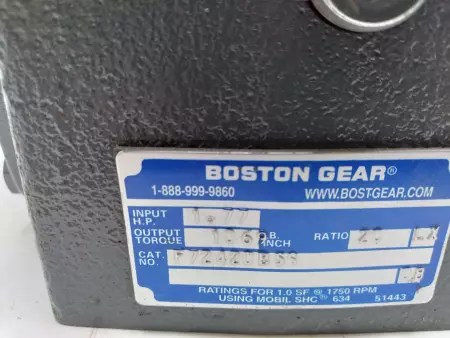 Boston Gear F72420B5G Gear Speed Reducer, Ratio 20:1, 1.77HP Input 